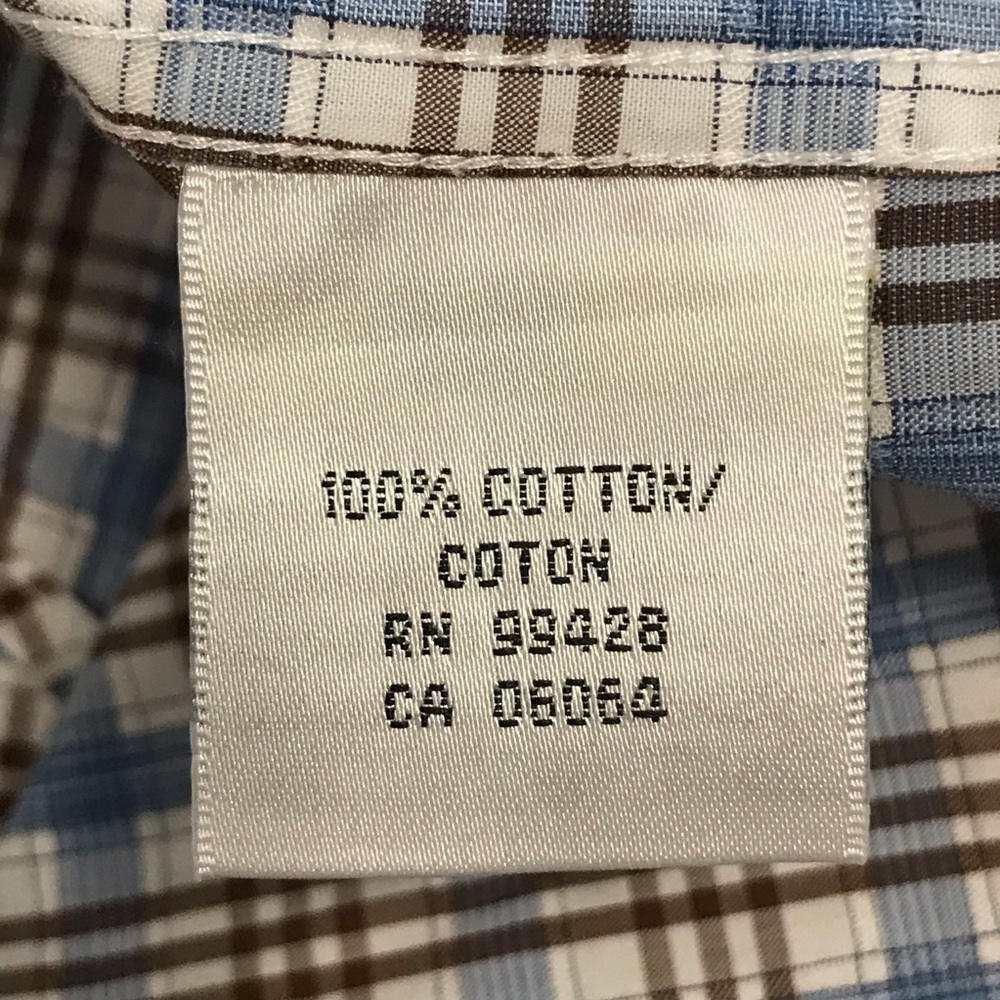 Bugatchi Casual Button Down. Brown/Blue/White Pla… - image 3